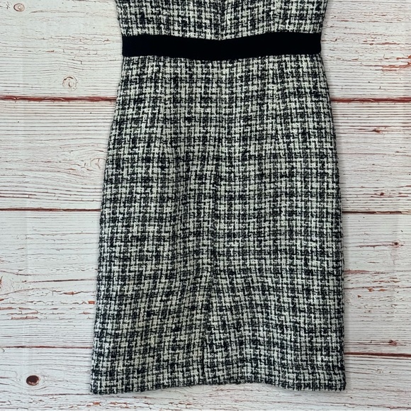 Milly of New York Boucle Tweed Sleeveless Sheath Dress Black/White Sz 0 - Picture 10 of 14